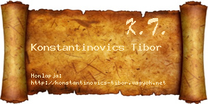 Konstantinovics Tibor névjegykártya