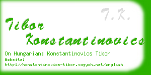 tibor konstantinovics business card